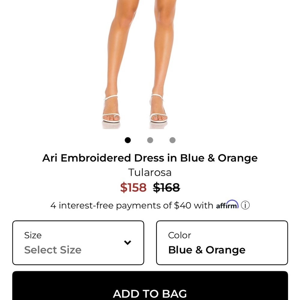 Tularosa Blue and Orange Embroidered Mini Dress - Picture 4 of 7